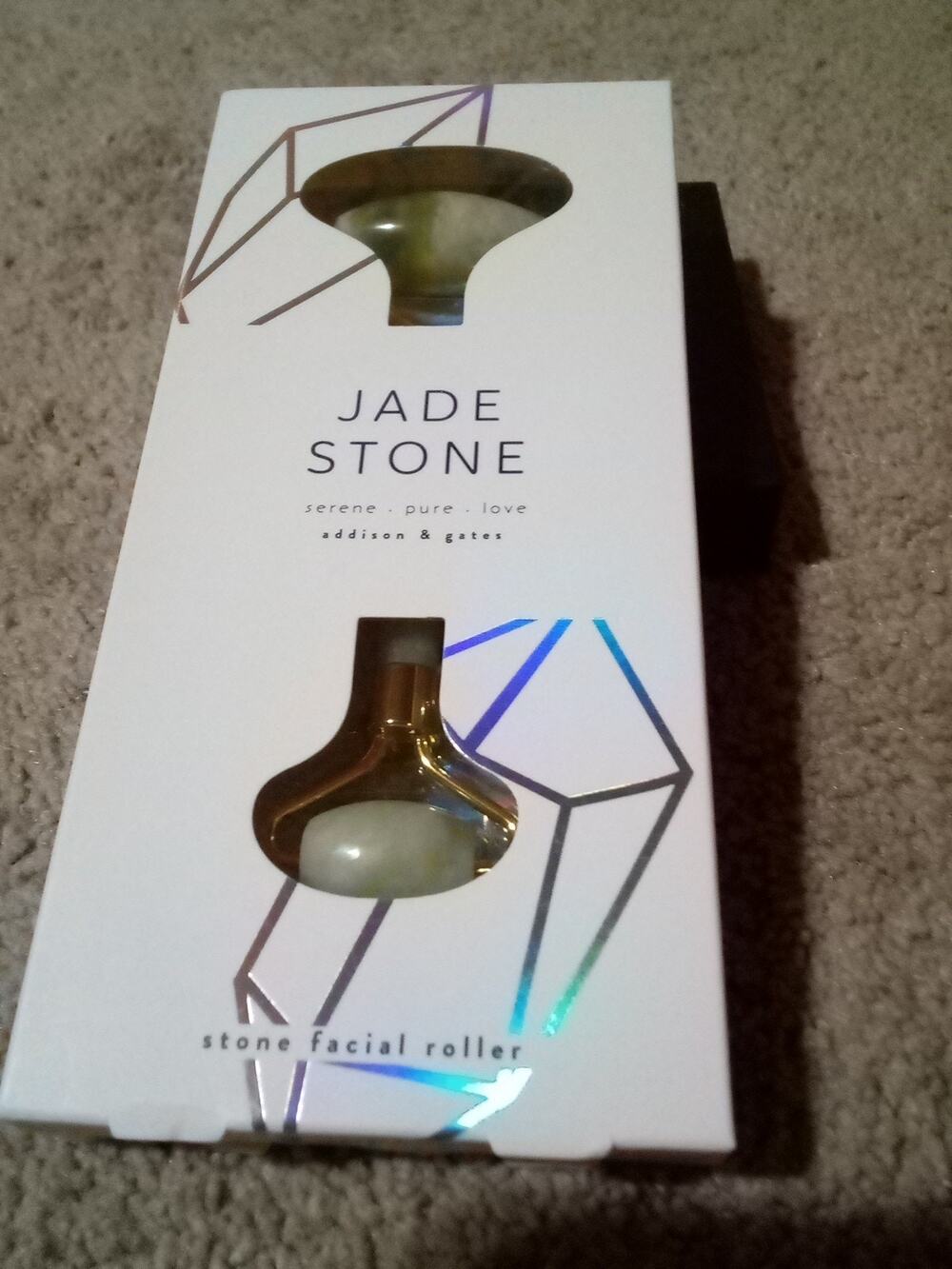Jade Stone Facial Roller 2 Sided With Large & Small Rollers Anti-aging